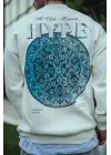 SBRD- Erkek 3 İplik Pamuklu Bisiklet Yaka Baskılı Sweatshirt - Beyaz
