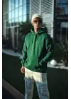 SBRD- Erkek 3 İplik Pamuklu Kapüşonlu Basic Sweatshirt Hoodie - Haki