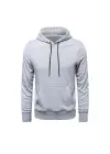 SBRD- Erkek 3 İplik Pamuklu Kapüşonlu Cepli Oversize Hoodie Sweatshirt - Gri