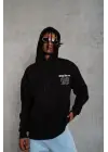 SBRD- Erkek 98 Baskılı Kapüşonlu 3 İplik Pamuklu Hoodie Sweatshirt - Siyah