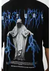 SBRD- Erkek Baskılı Oversize  Kısa Kol T-shirt - Siyah