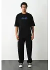 SBRD- Erkek Baskılı Oversize  Kısa Kol T-shirt - Siyah
