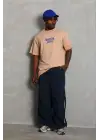 SBRD- Erkek Baskılı T-shirt Kısa Kol Bisiklet Yaka Regular Fit Tişört - Bej