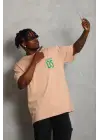 SBRD- Erkek Baskılı T-shirt Kısa Kol Bisiklet Yaka Regular Fit Tişört - Bej