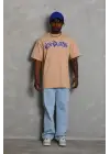 SBRD- Erkek Baskılı T-shirt Kısa Kol Bisiklet Yaka Regular Fit Tişört - Bej