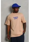 SBRD- Erkek Baskılı T-shirt Kısa Kol Bisiklet Yaka Regular Fit Tişört - Bej