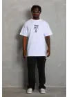 SBRD- Erkek Baskılı T-shirt Kısa Kol Bisiklet Yaka Regular Fit Tişört - Beyaz
