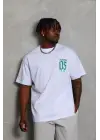 SBRD- Erkek Baskılı T-shirt Kısa Kol Bisiklet Yaka Regular Fit Tişört - Beyaz