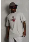 SBRD- Erkek Baskılı T-shirt Kısa Kol Bisiklet Yaka Regular Fit Tişört - Gri