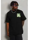 SBRD- Erkek Baskılı T-shirt Kısa Kol Bisiklet Yaka Regular Fit Tişört - Siyah