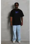 SBRD- Erkek Baskılı T-shirt Kısa Kol Bisiklet Yaka Regular Fit Tişört - Siyah