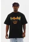 SBRD- Erkek Baskılı T-shirt Kısa Kol Bisiklet Yaka Regular Fit Tişört - Siyah
