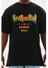 SBRD- Erkek Baskılı T-shirt Kısa Kol Bisiklet Yaka Regular Fit Tişört - Siyah