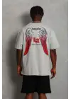 SBRD- Erkek Baskılı Tişört Kısa Kol Bisiklet Yaka Oversize T-shirt - Gri