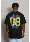 SBRD- Erkek Baskılı Tişört Kısa Kol Bisiklet Yaka Oversize T-shirt - Siyah