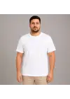 SBRD- Erkek Battal Big Size Basic Tişört Bisiklet Yaka Rahat Kalıp T-shirt - Beyaz