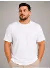 SBRD- Erkek Battal Big Size Basic Tişört Bisiklet Yaka Rahat Kalıp T-shirt - Beyaz