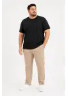 SBRD- Erkek Battal Big Size Basic Tişört Bisiklet Yaka Rahat Kalıp T-shirt - Siyah