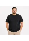 SBRD- Erkek Battal Big Size Basic Tişört Bisiklet Yaka Rahat Kalıp T-shirt - Siyah