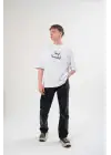 SBRD- Erkek Bisiklet Yaka Baskılı Kısa Kol T-shirt - Beyaz