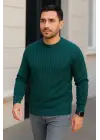 SBRD- Erkek Fitilli Triko Kazak 2’li Set Siyah Haki Kalın Dokuma Pamuklu Regular Fit Bisiklet