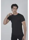 SBRD- Erkek Göğüs File Aksesuarlı T-shirt - Siyah