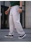 SBRD- Erkek Keten Cepli Çıma Dikişli Jogger Buggy Pantalon Rahat Kalıp - Gri