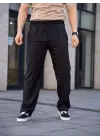 SBRD- Erkek Keten Cepli Çıma Dikişli Jogger Buggy Pantalon Rahat Kalıp - Siyah