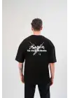 SBRD- Erkek Kısa Kol Tişört Bisiklet Yaka Yonca Baskılı Oversize T-shirt - Siyah