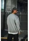SBRD- Erkek Kışlık Bisiklet Yaka 3 İplik Basic Sweatshirt - Gri