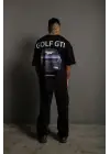 SBRD- Erkek Oversize Tişört Golf Gtı Retro Araba Baskılı T-shirt - Siyah