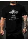 SBRD- Erkek T-shirt Komik multitasker Baskılı Kısa Kol Tişört - Siyah