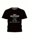 SBRD- Erkek T-shirt Komik multitasker Baskılı Kısa Kol Tişört - Siyah
