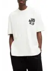 SBRD- Erkek Tişört Baskılı Oversize Kısa Kol T-shirt - Beyaz