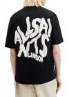 SBRD- Erkek Tişört Baskılı Oversize Kısa Kol T-shirt - Siyah