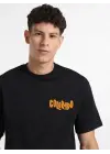 SBRD- Erkek Tişört Baskılı Oversize Kısa Kol T-shirt - Siyah
