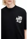 SBRD- Erkek Tişört Baskılı Oversize Kısa Kol T-shirt - Siyah