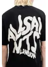 SBRD- Erkek Tişört Baskılı Oversize Kısa Kol T-shirt - Siyah