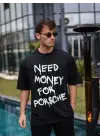 SBRD- Erkek Tişört Bisiklet Yaka Baskılı Kısa Kol Oversize T-shirt - Siyah