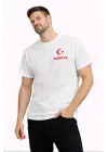 SBRD- Erkek Türkiye Ay Yıldız Baskılı Taraftar Forma T-shirt - Beyaz