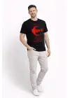 SBRD- Erkek Türkiye Ay Yıldız Baskılı Taraftar Forma T-shirt - Siyah