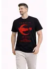 SBRD- Erkek Türkiye Ay Yıldız Baskılı Taraftar Forma T-shirt - Siyah
