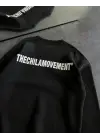 SBRD- Kadın 3 İplik Kışlık Pamuklu Bisiklet Yaka Oversize Baskılı Sweatshirt - Siyah