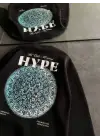 SBRD- Kadın 3 İplik Pamuklu Bisiklet Yaka Baskılı Sweatshirt - Siyah