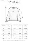SBRD- Kadın 3 İplik Pamuklu Bisiklet Yaka Baskılı Sweatshirt - Siyah