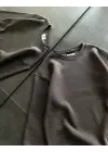 SBRD- Kadın Bisiklet Yaka 3 İplik Pamuklu Basic Sweatshirt - Füme
