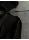 SBRD- Kadın Bisiklet Yaka 3 İplik Pamuklu Basic Sweatshirt - Siyah