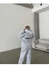 SBRD- Kadın Nakış İşlemeli 3 İplik Pamuklu Sweat Alt-üst Takım- Gri