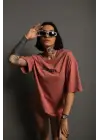 SBRD- Kadın Oversize Tişört Golf Gtı Retro Araba Baskılı T-shirt  - Gül Kurusu