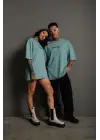 SBRD- Kadın Oversize Tişört Golf Gtı Retro Araba Baskılı T-shirt- Mint Yeşili